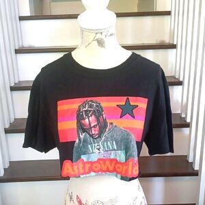 % AstroWorld Travis Scott Graphic Crop Top Tee